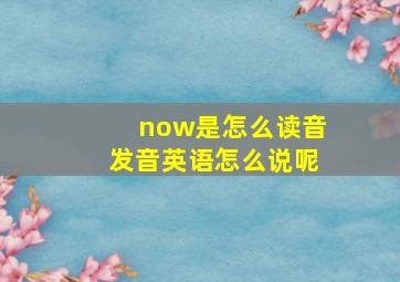 now是怎么读音发音英语怎么说呢