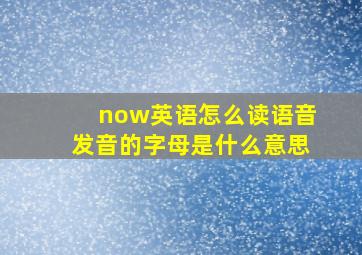 now英语怎么读语音发音的字母是什么意思