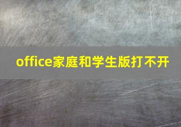 office家庭和学生版打不开