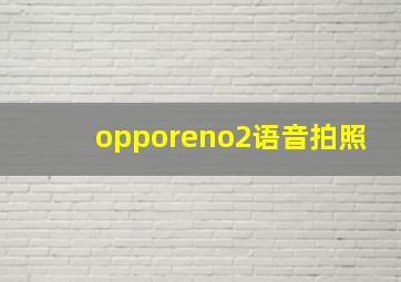 opporeno2语音拍照