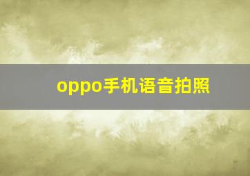 oppo手机语音拍照