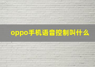 oppo手机语音控制叫什么