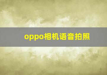 oppo相机语音拍照