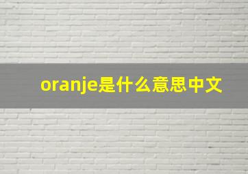 oranje是什么意思中文