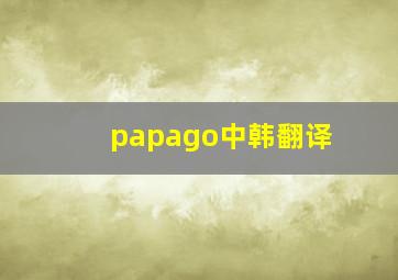 papago中韩翻译