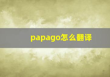 papago怎么翻译