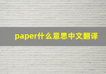 paper什么意思中文翻译