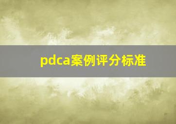 pdca案例评分标准