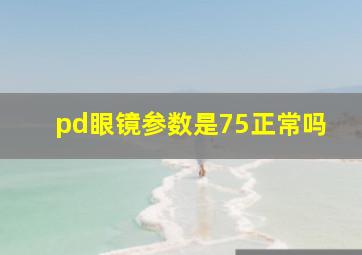 pd眼镜参数是75正常吗