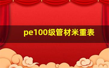 pe100级管材米重表