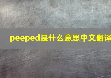 peeped是什么意思中文翻译