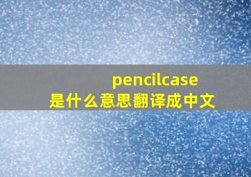 pencilcase是什么意思翻译成中文