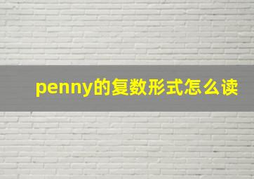 penny的复数形式怎么读