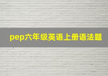 pep六年级英语上册语法题