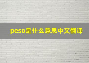 peso是什么意思中文翻译