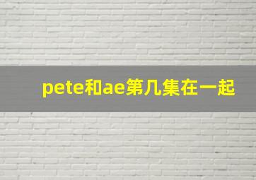 pete和ae第几集在一起