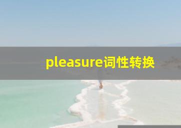 pleasure词性转换