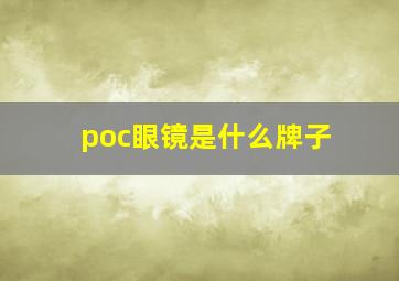 poc眼镜是什么牌子