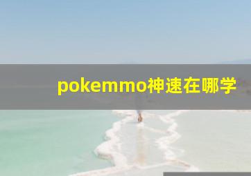 pokemmo神速在哪学