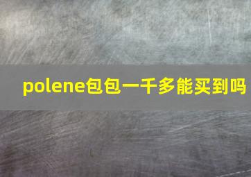 polene包包一千多能买到吗