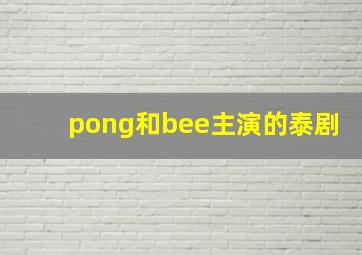 pong和bee主演的泰剧