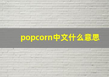 popcorn中文什么意思