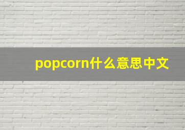 popcorn什么意思中文