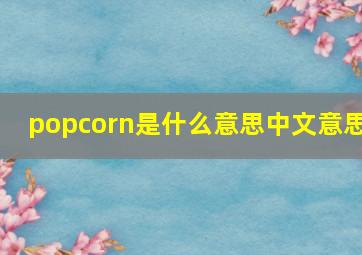 popcorn是什么意思中文意思