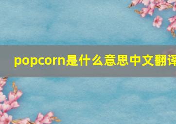 popcorn是什么意思中文翻译