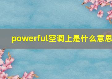 powerful空调上是什么意思