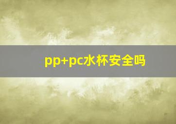 pp+pc水杯安全吗