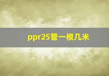 ppr25管一根几米