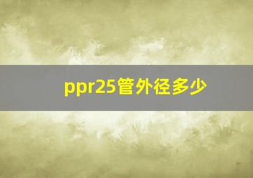 ppr25管外径多少