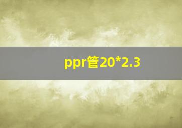 ppr管20*2.3