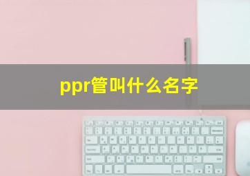 ppr管叫什么名字