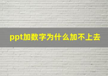 ppt加数字为什么加不上去