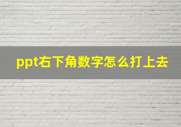 ppt右下角数字怎么打上去