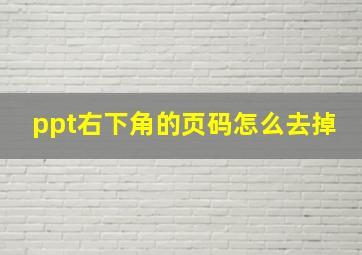 ppt右下角的页码怎么去掉