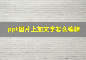 ppt图片上加文字怎么编辑