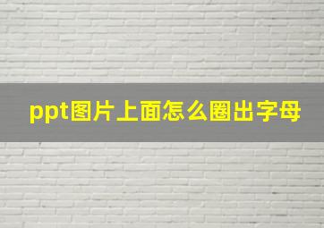 ppt图片上面怎么圈出字母