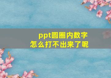 ppt圆圈内数字怎么打不出来了呢