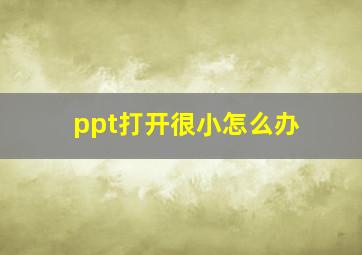 ppt打开很小怎么办