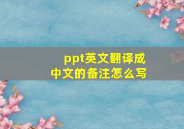 ppt英文翻译成中文的备注怎么写