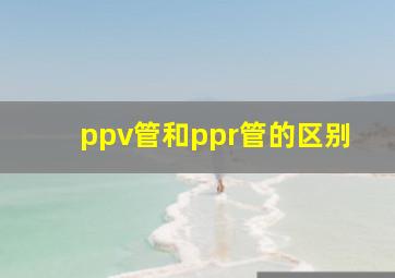 ppv管和ppr管的区别