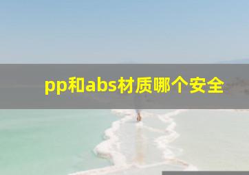 pp和abs材质哪个安全