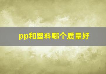 pp和塑料哪个质量好