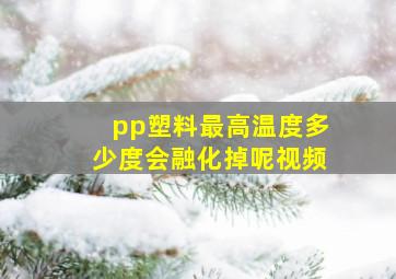 pp塑料最高温度多少度会融化掉呢视频