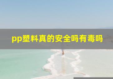 pp塑料真的安全吗有毒吗