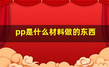 pp是什么材料做的东西