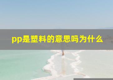 pp是塑料的意思吗为什么